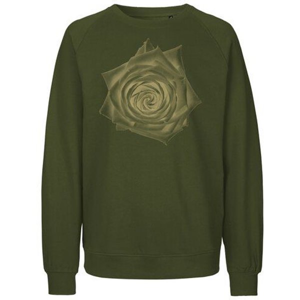 Peaces.bio - handbedruckte Biomode Bio Damen Sweatshirt Loose Fit Rose