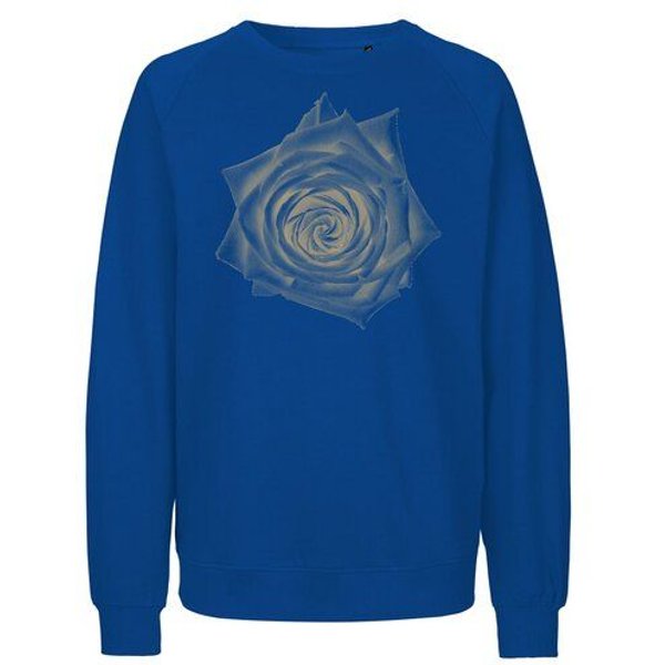 Peaces.bio - handbedruckte Biomode Bio Damen Sweatshirt Loose Fit Rose