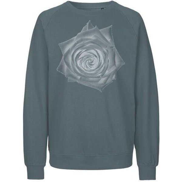 Peaces.bio - handbedruckte Biomode Bio Damen Sweatshirt Loose Fit Rose