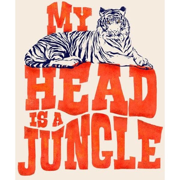Photocircle Poster / Leinwandbild - My Head is a Jungle-Tiger typography