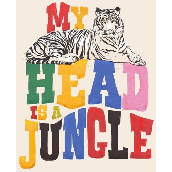 Photocircle Poster / Leinwandbild - My Head Is A Jungle - Tiger Colorful Type