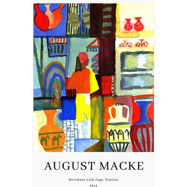 Photocircle Poster / Leinwandbild - August Macke: Kaufmann mit Krügen - Ausstellungsposter