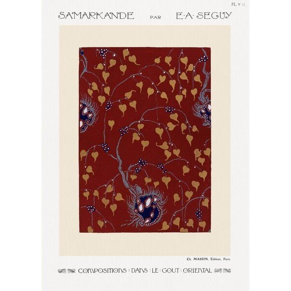 Photocircle Poster / Leinwandbild - E. A. Séguy: Jugendstil-Blumenmuster Samarkande