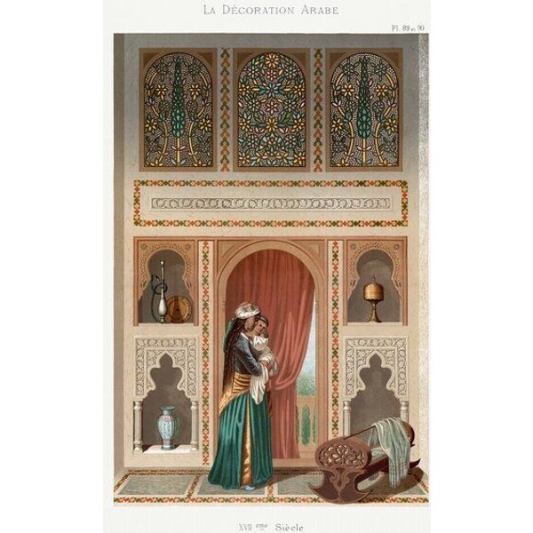 Photocircle Wandbild / Kunstdruck / Poster / Leinwand - Emile Prisse d’Avennes: Vintage arabesque Kinderzimmer Lithographie