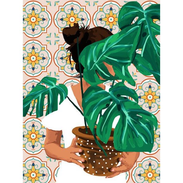 Photocircle Poster / Leinwandbild - Monstera Plant Lady