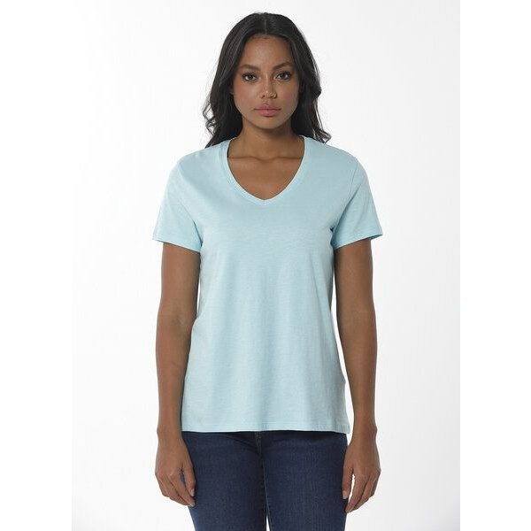 ORGANICATION Damen Basic T-Shirt aus Bio-Baumwolle mit V-Ausschnitt