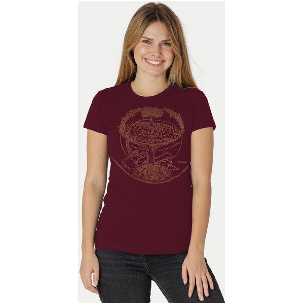 Peaces.bio - handbedruckte Biomode Bio-Damen-T-Shirt "Weltenesche"