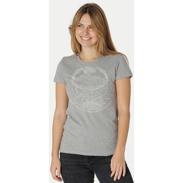 Peaces.bio - handbedruckte Biomode Bio-Damen-T-Shirt "Weltenesche"