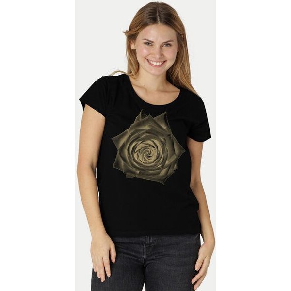 Peaces.bio - handbedruckte Biomode Bio-Damen-Loosefit-T-Shirt Rose