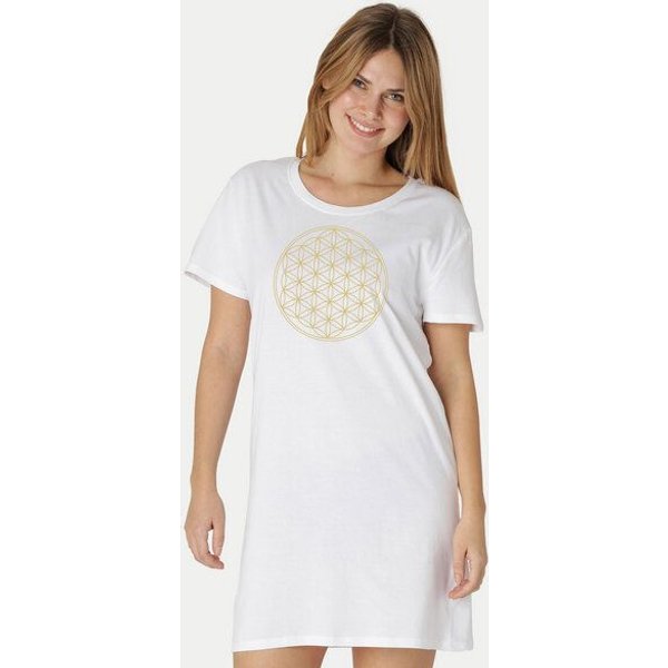 Peaces.bio - handbedruckte Biomode Longshirt Die Blume des Lebens