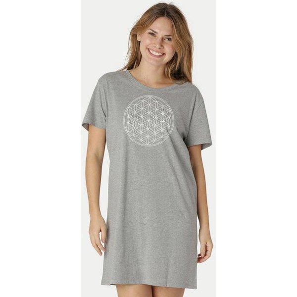 Peaces.bio - handbedruckte Biomode Longshirt Die Blume des Lebens