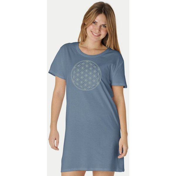 Peaces.bio - handbedruckte Biomode Longshirt Die Blume des Lebens