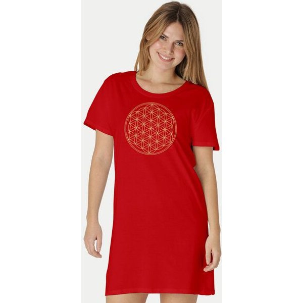 Peaces.bio - handbedruckte Biomode Longshirt Die Blume des Lebens