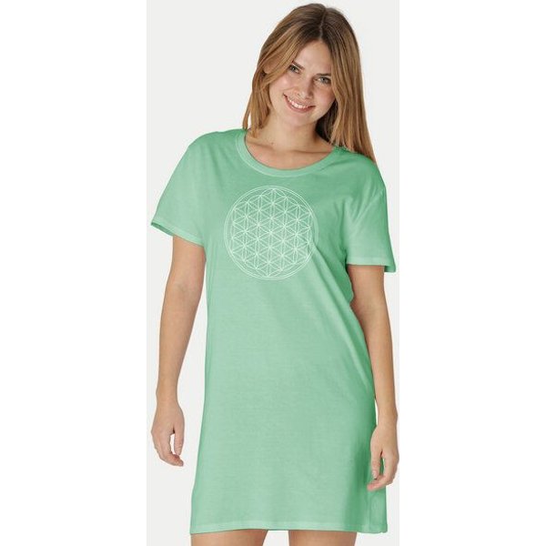 Peaces.bio - handbedruckte Biomode Longshirt Die Blume des Lebens