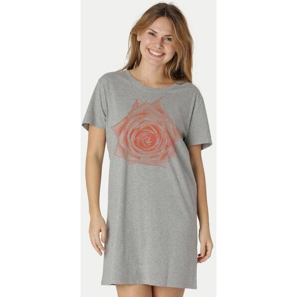 Peaces.bio - handbedruckte Biomode Longshirt Rose Damen