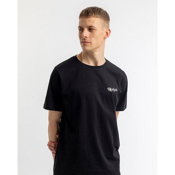 T-Shirt mit Rotholz Logo Print aus Bio-Baumwolle