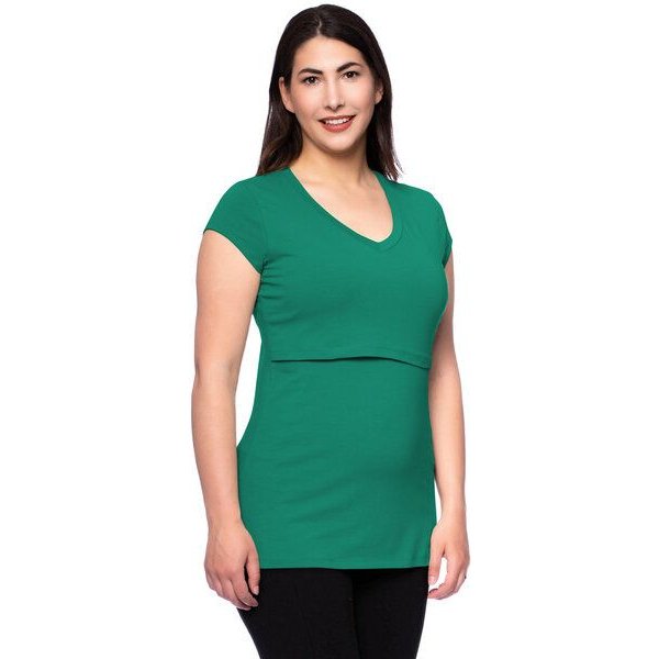 Milchshake 108 BASIC Umstands- und Stillshirt V-Neck mit kurzarm aus weicher Bio-Baumwolle