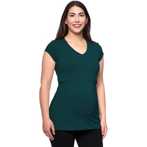 Milchshake 108 BASIC Umstands- und Stillshirt V-Neck mit kurzarm aus weicher Bio-Baumwolle