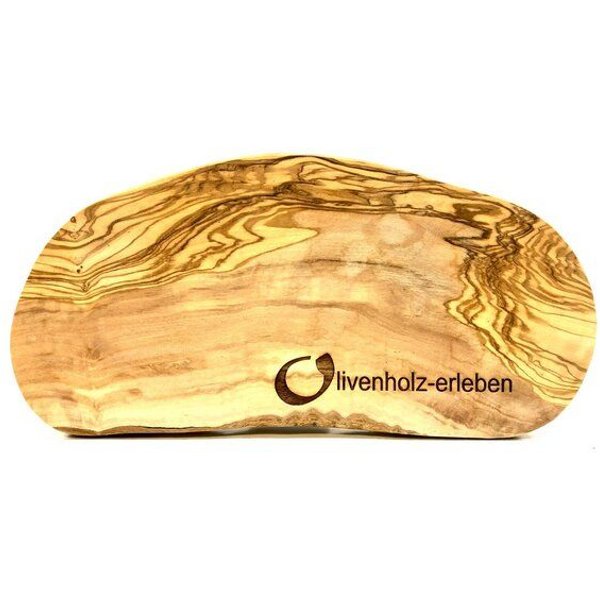 Olivenholz erleben Schneidebrett RUSTIKAL (L23-25 cm) aus Olivenholz