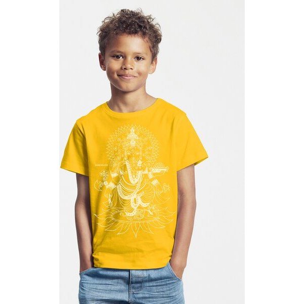 Peaces.bio - handbedruckte Biomode Bio-Kinder T-Shirt Ganesha