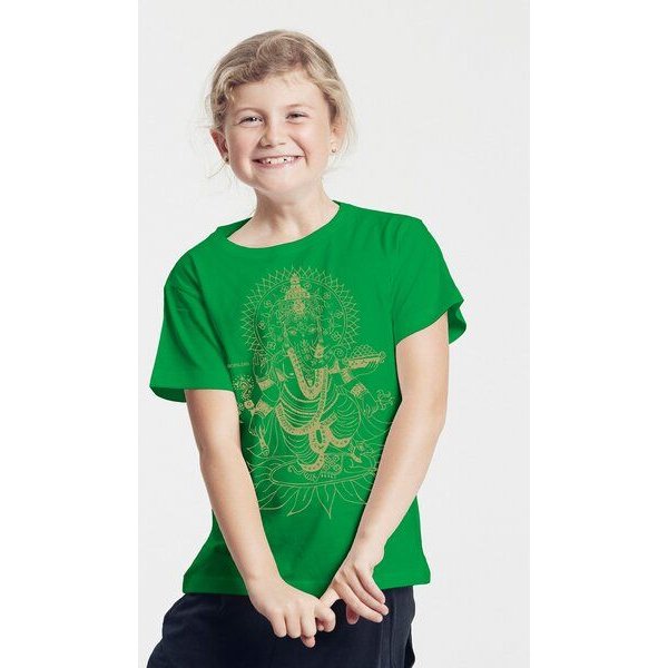 Peaces.bio - handbedruckte Biomode Bio-Kinder T-Shirt Ganesha