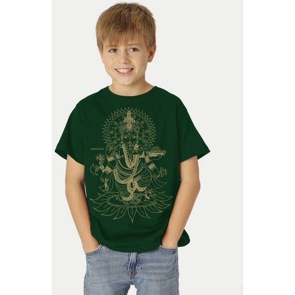 Peaces.bio - handbedruckte Biomode Bio-Kinder T-Shirt Ganesha