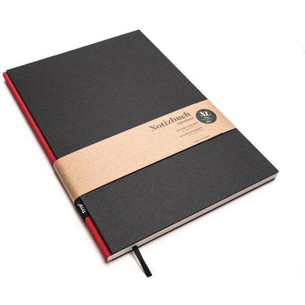 Notizbuch A4 schwarz - perforiert - 100% Recyclingpapier - BerlinBook by tyyp