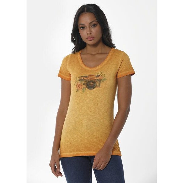 ORGANICATION Cold Pigment Dyed T-Shirt aus Bio-Baumwolle mit Kamera-Print