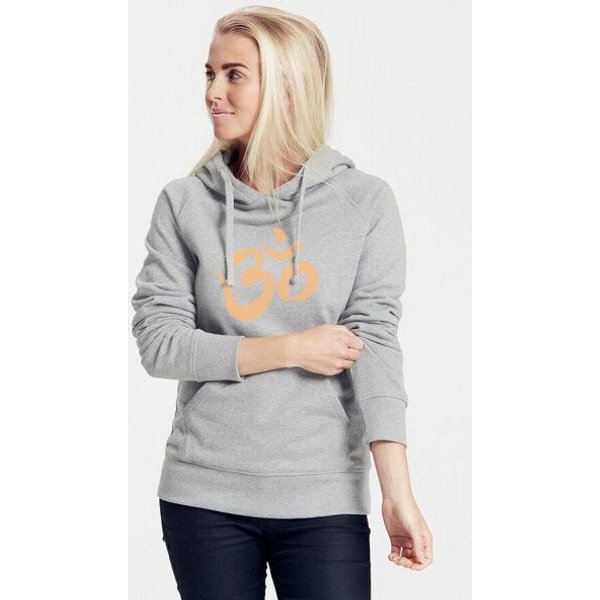 Peaces.bio - handbedruckte Biomode Bio-Damen-Kapuzensweater "Om"