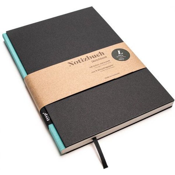 tyyp Notizbuch A5 schwarz – 100% Recyclingpapier – made in Germany – BerlinBook
