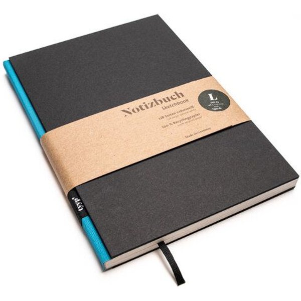 tyyp Notizbuch A5 schwarz – 100% Recyclingpapier – made in Germany – BerlinBook