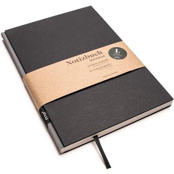 tyyp Notizbuch A5 schwarz – 100% Recyclingpapier – made in Germany – BerlinBook