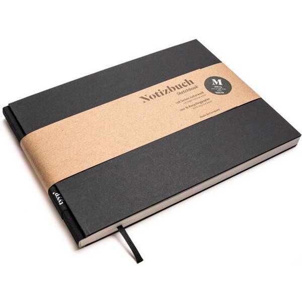 tyyp Skizzenbuch A5 schwarz querformat - perforiert - 100% Recyclingpapier