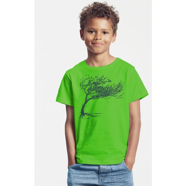 Peaces.bio - handbedruckte Biomode Bio-Kinder T-Shirt Windy Tree