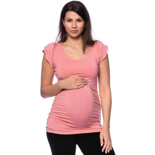 Milchshake 102 BASIC Umstands- und Stillshirt seitlich gerafft mit Schmetterlingsärmeln