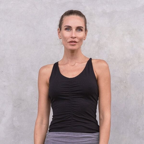 Jaya NICOLE - Damen - Top für Yoga aus Biobaumwolle mit besonderer Rückenpartie