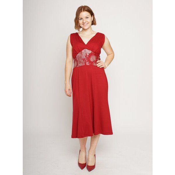 Peaces.bio - handbedruckte Biomode Sommerkleid Sunflowers in Rot