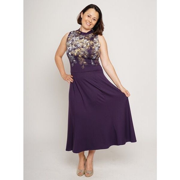 Peaces.bio - handbedruckte Biomode Sommerfestkleid Buchenzauber in Violett