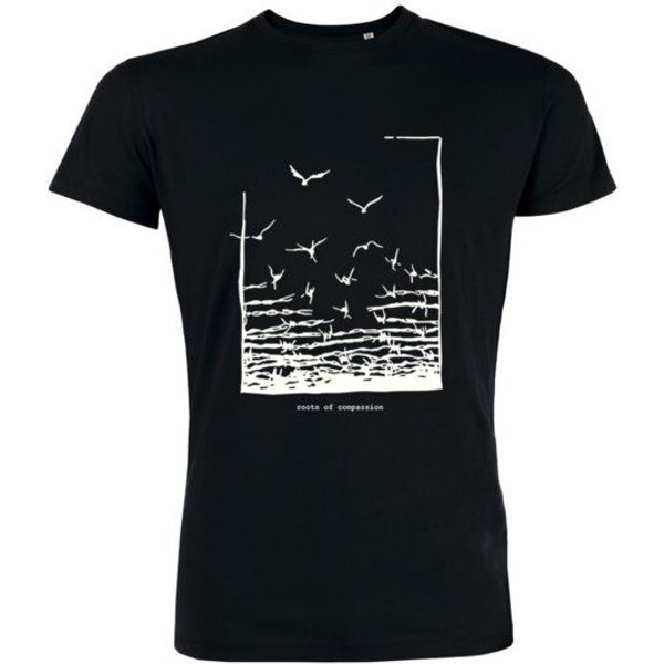 roots of compassion Freedom Vögel Shirt bio & fair & vegan - gerader Schnitt - Vogel, Freiheit, Frieden, Tiere