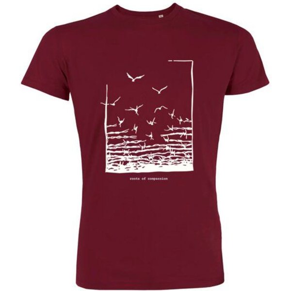 roots of compassion Freedom Vögel Shirt bio & fair & vegan - gerader Schnitt - Vogel, Freiheit, Frieden, Tiere