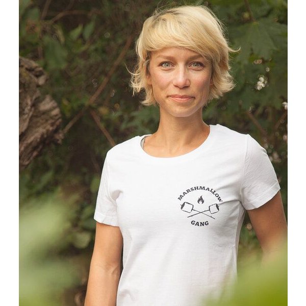 Marshmallow Gang - Brust Motiv - päfjes Fair Wear Frauen T-Shirt - White