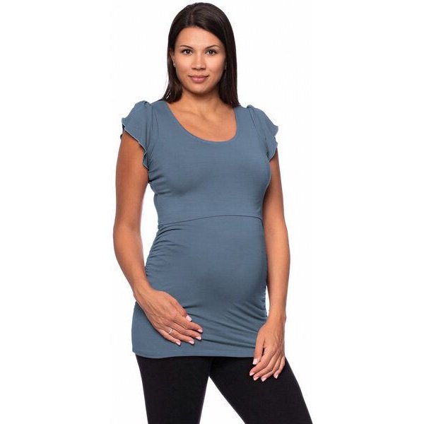 Milchshake 102 BASIC Umstands- und Stillshirt seitlich gerafft mit Schmetterlingsärmeln