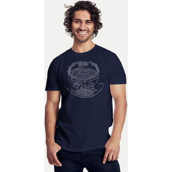 Peaces.bio - handbedruckte Biomode Bio-Herren-T-Shirt "Weltenesche"
