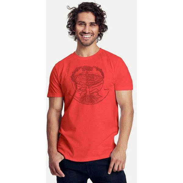 Peaces.bio - handbedruckte Biomode Bio-Herren-T-Shirt "Weltenesche"