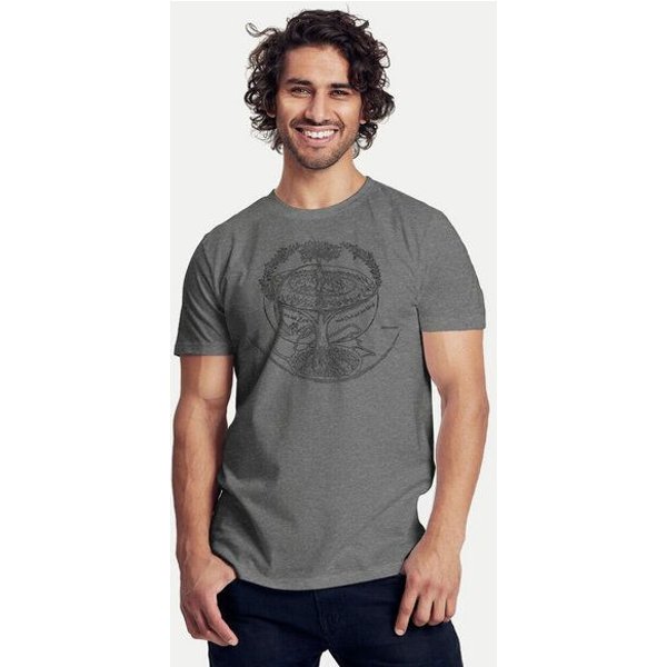 Peaces.bio - handbedruckte Biomode Bio-Herren-T-Shirt "Weltenesche"