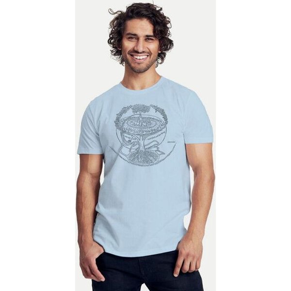 Peaces.bio - handbedruckte Biomode Bio-Herren-T-Shirt "Weltenesche"