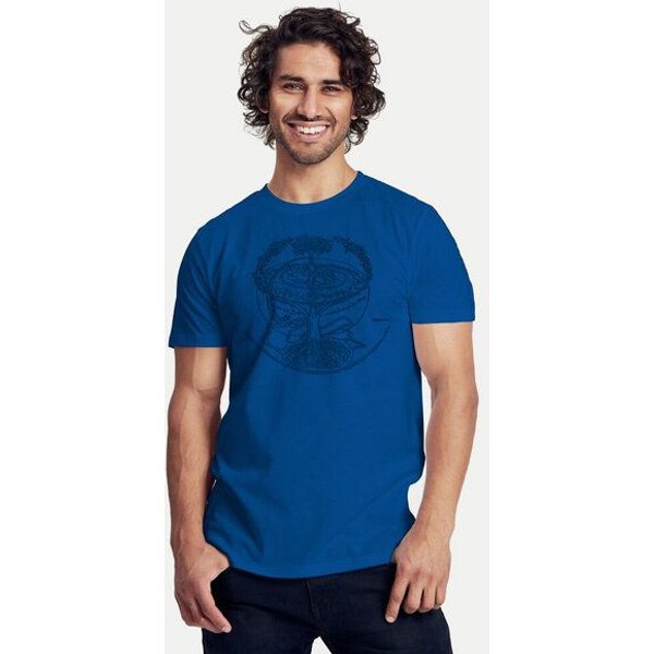 Peaces.bio - handbedruckte Biomode Bio-Herren-T-Shirt "Weltenesche"