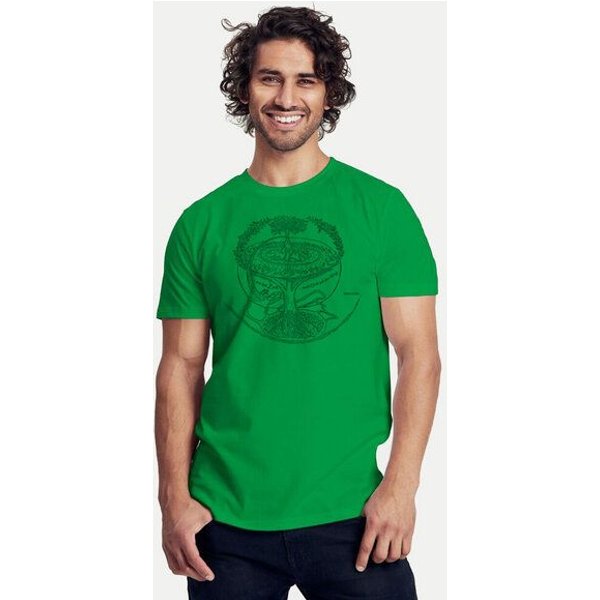 Peaces.bio - handbedruckte Biomode Bio-Herren-T-Shirt "Weltenesche"
