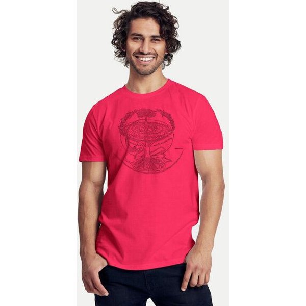 Peaces.bio - handbedruckte Biomode Bio-Herren-T-Shirt "Weltenesche"