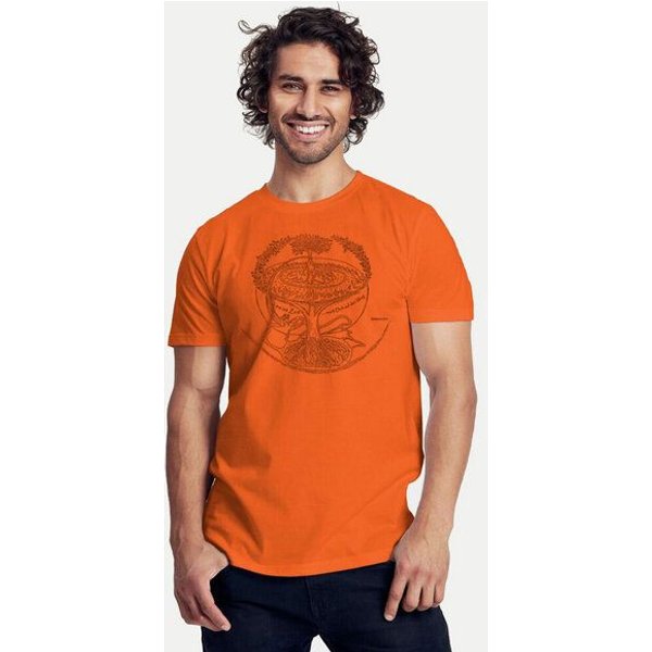 Peaces.bio - handbedruckte Biomode Bio-Herren-T-Shirt "Weltenesche"